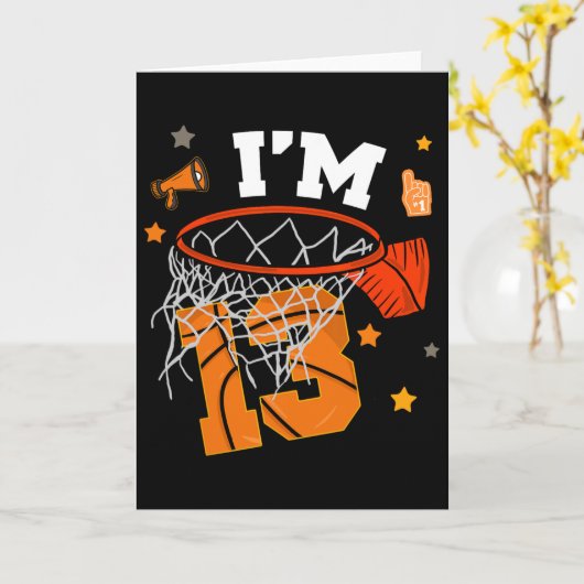 13th Birthday Sketll Boy 13 Yr Old Thirteen Years カード (黄色い花)