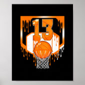 13th Birthday Sketll Drip Ice Cream 13 Year Old Pa ポスター (正面)