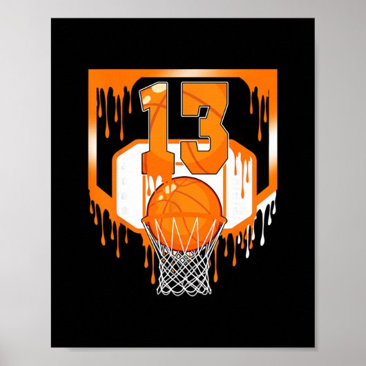 13th Birthday Sketll Drip Ice Cream 13 Year Old Pa ポスター (正面)