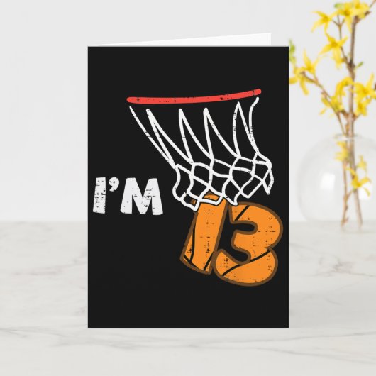 13th Birthday Sketll Im 13 Thirteen Year Old Bday  カード (黄色い花)