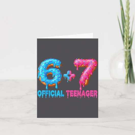 13th Birthday Teenager 6+7 67 Donalt Drip  カード (正面)