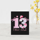 13th Birthday Teenager Coquette Bow 13 Year Old  カード (黄色い花)