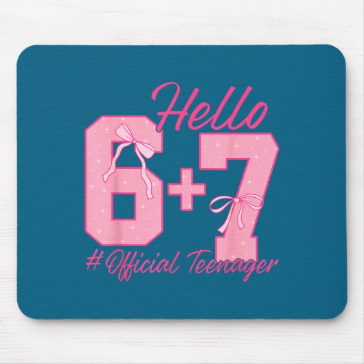 13th Birthday Teenager Six Seven Coquette Bow 6 7 マウスパッド (正面)