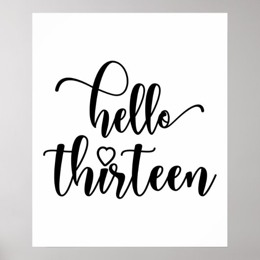 13th Birthday Women Hello 13 Cute 13 Years Old ポスター (正面)