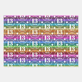 13th BirthdayCustom Name年齢ラップ紙シート ラッピングペーパーシート
