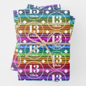 13th BirthdayCustom Name年齢ラップ紙シート ラッピングペーパーシート (インサイチュ)