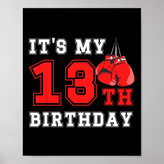 13th Boxing Birthday Party Thirteen Year Old Boxer ポスター (正面)
