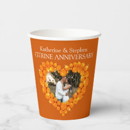 13th citrineの結婚記念日ハート写真 紙コップ