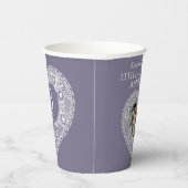 13th Laceの周年記念結婚ハート写真グレー 紙コップ (右)