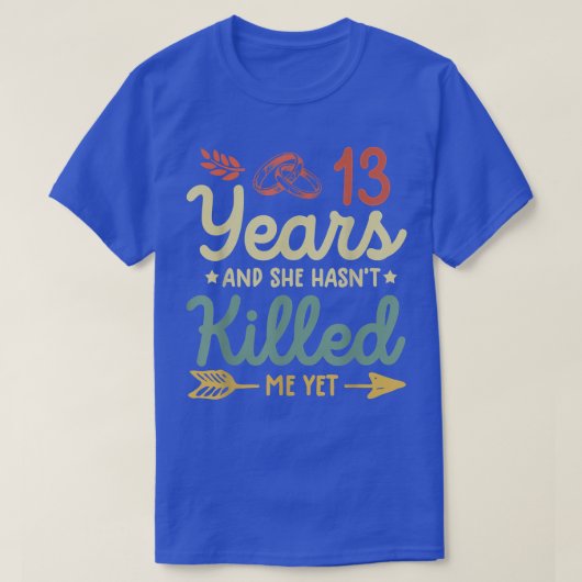 13th wedding anniversary tee matching couples 13 tシャツ (デザイン正面)