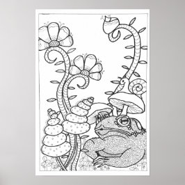 13x19ぬり絵のポスターとカエル ポスター