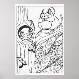 13x19着色ポスターシベリア飛んでいるリス ポスター