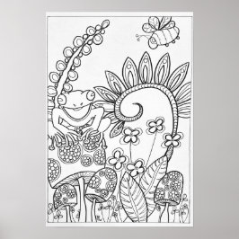 13x19着色ポスターツリーカエル ポスター