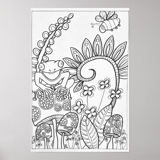 13x19着色ポスターツリーカエル ポスター (正面)