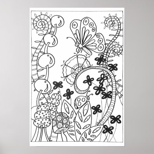 13x19着色ポスターバタフライ ポスター (正面)