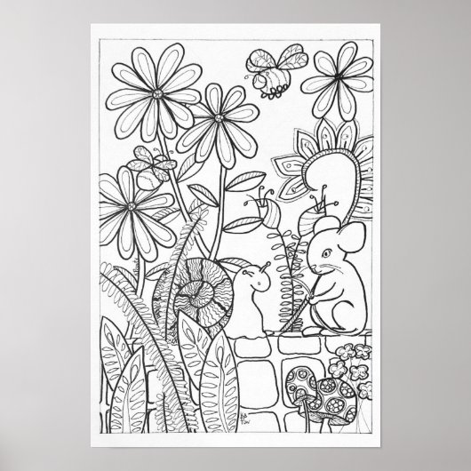 13x19着色ポスターマウスとカタツムリ ポスター (正面)