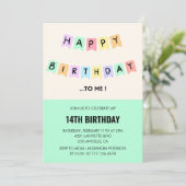 14おもしろい歳の誕生日招待状ハッピーバースデー 招待状 (スタンド正面)