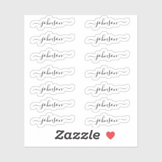 14のセット – シグナカスタムクションエレガントスクリプト名 シール (シート)