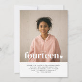 14のハートフォト誕生日招待状 招待状 (正面)