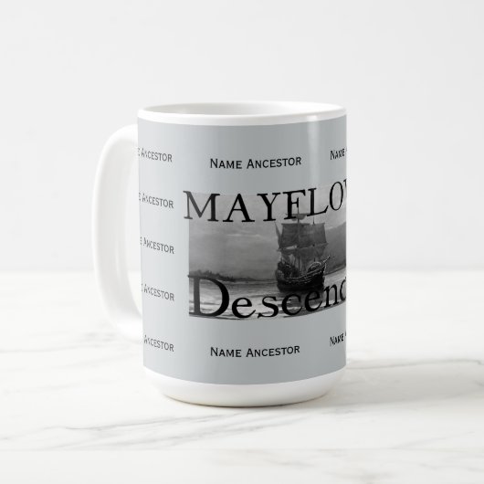 14の祖先の名前のためのMayflowerの子孫w/Room コーヒーマグカップ (正面左)