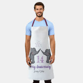 14アイボリー結婚記念かわいい象 エプロン (着用した状態)