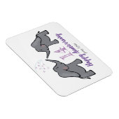 14アイボリー結婚記念日かわいいゾウ マグネット (右側)