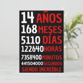 14アニョスSIENDO INCREVABLE - Feliz 14カンプレアニョ 招待状 (スタンド正面)