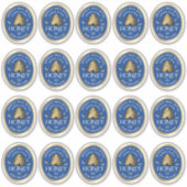 14インチステッカーに20個の金ゴールド串とミツバチ蜂蜜 シール (正面)