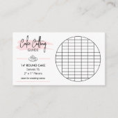 14インチラウンドケーキ切断図2x1インチ部分サイズ エンクロージャーカード (正面)