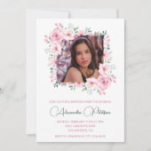 14エレガント歳の誕生日招待状写真保保 招待状 (正面)