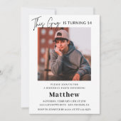 14エレガント歳の誕生日招待状Boy Photo 招待状 (正面)
