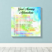 14グッドモーニングの肯定 – 前向き考えるの キャンバスプリント (インサイチュ (ウッドフロア))