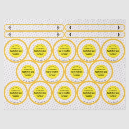 14ジャートップはちみつ製品ラベル 薄葉紙 (正面)