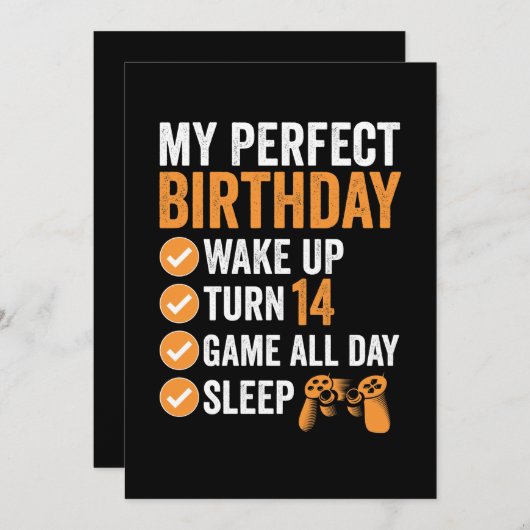 14ターン目14 私の完璧な誕生日ゲーム 招待状 (正面/裏面)