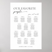 14テーブモダンルのウェルカムシーティングチャート ポスター (正面)