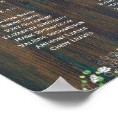 14テーブルウッド素朴ジプソフィラのシーティンググラフフォーム ポスター (角)