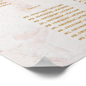 14テーブル座席表の結婚大理石ピンクの蘭 ポスター (角)