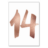 14テーブル番号白色メタリックピンクローズ金ゴールド テーブルナンバー (裏面)