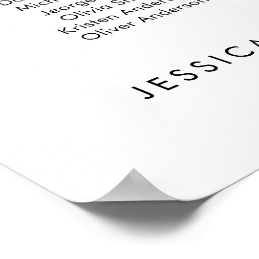 14テーブル私たちお気に入りのの人の座席図プラン ポスター (角)