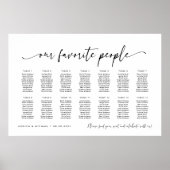 14テーブル私たちお気に入りのの人の座席図プラン ポスター (正面)