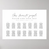 14テーブル私たちお気に入りのの人の座席図プラン ポスター (正面)