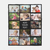 14パーソナライズされた枚の写真  フリースブランケット (正面)