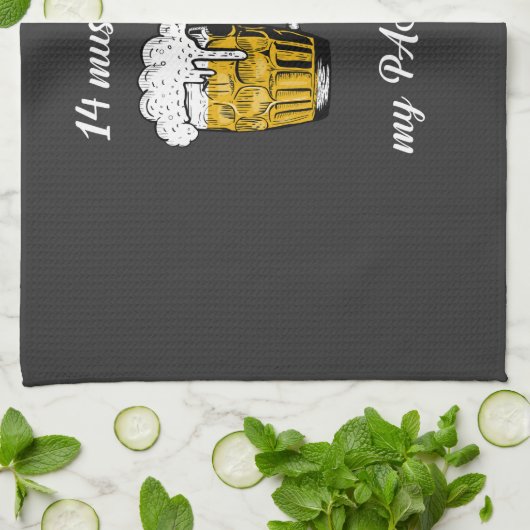 14ビールを注ぐと筋肉が活性化する。 キッチンタオル (折り畳み)