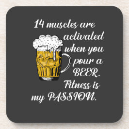 14ビールを注ぐと筋肉が活性化する。 コースター