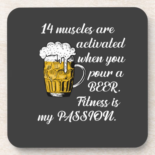 14ビールを注ぐと筋肉が活性化する。 コースター (正面)