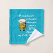 14ビールを注ぐと筋肉が活性化する。 バスタオルセット (ウォッシュタオル)