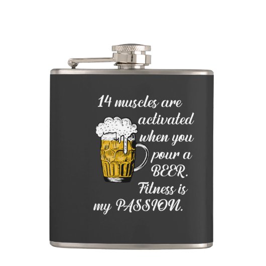 14ビールを注ぐと筋肉が活性化する。 フラスク (正面)