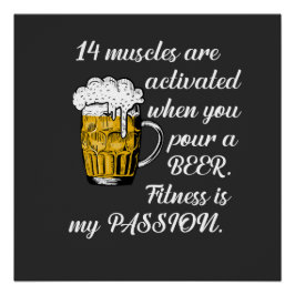14ビールを注ぐと筋肉が活性化する。 ポスター