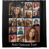 14フォトインスタグラムのコラージュ – 背景を変更できる シャワーカーテン (正面)