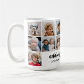 14フォトコラージグリッド – 2文字ボックス – 白黒 コーヒーマグカップ (左)